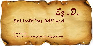 Szilvásy Dávid névjegykártya