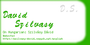 david szilvasy business card