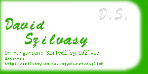 david szilvasy business card